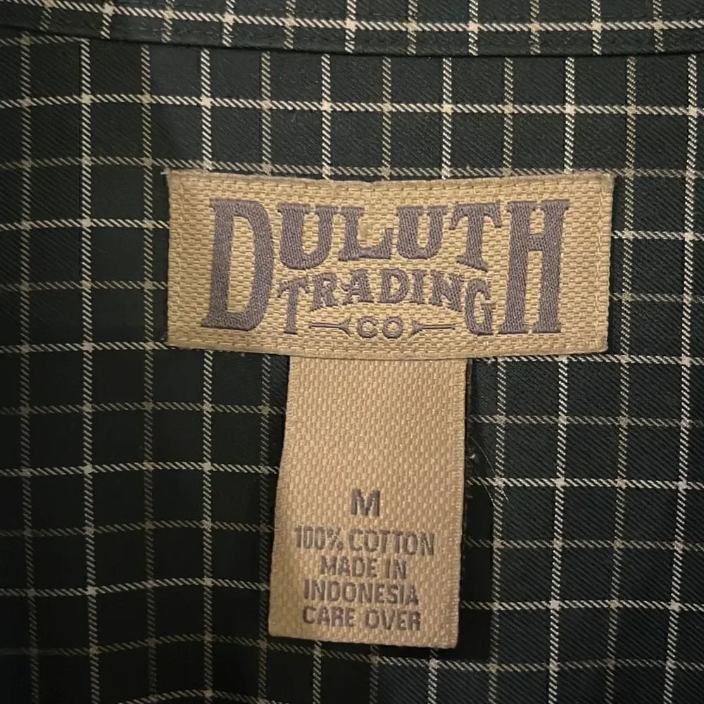 Duluth Trading Company Blue Plaid Button Down Medium‎